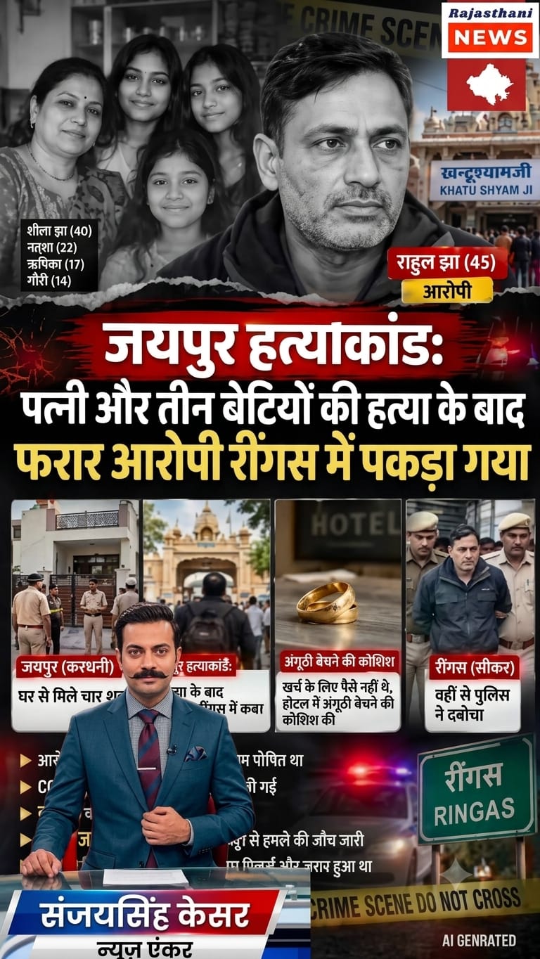 Jaipur Kardhani Murder Case: Man Detained in Wife and Three Daughters Murder Case